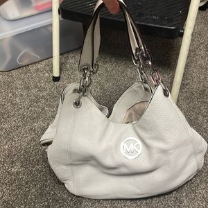 Michael Kors white leather purse